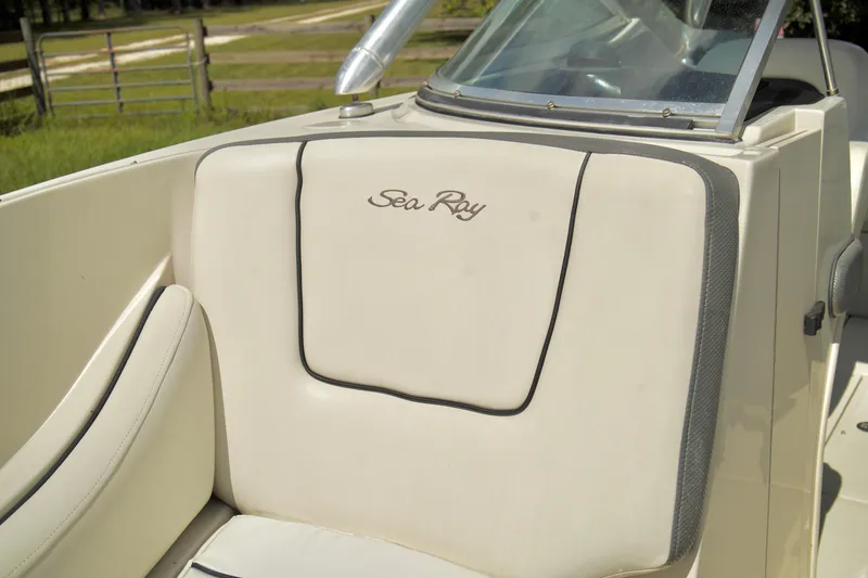 Slide: The Image of 2008 Sea Ray 230 Select Fission boat interior with logo. - 11