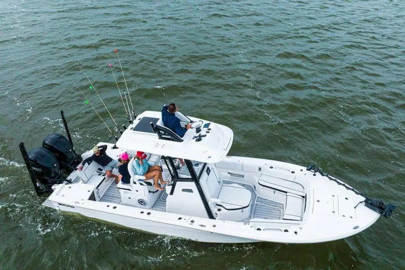 Slide: The Image of Manufacturer Provided Image: 2025 Sea Fox 282 Hybrid LT boat cruising on open water. - 3