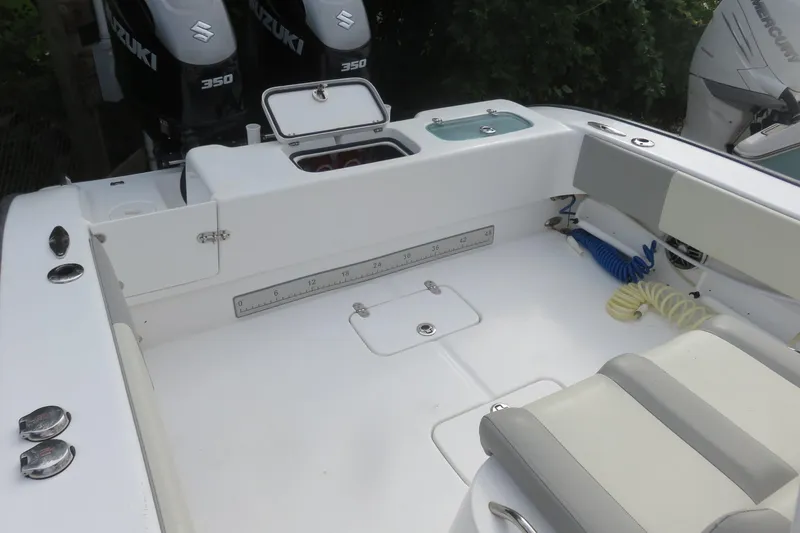 Slide: The Image of 2020 Cape Horn 31 T boat interior with speaker and white framework. - 21