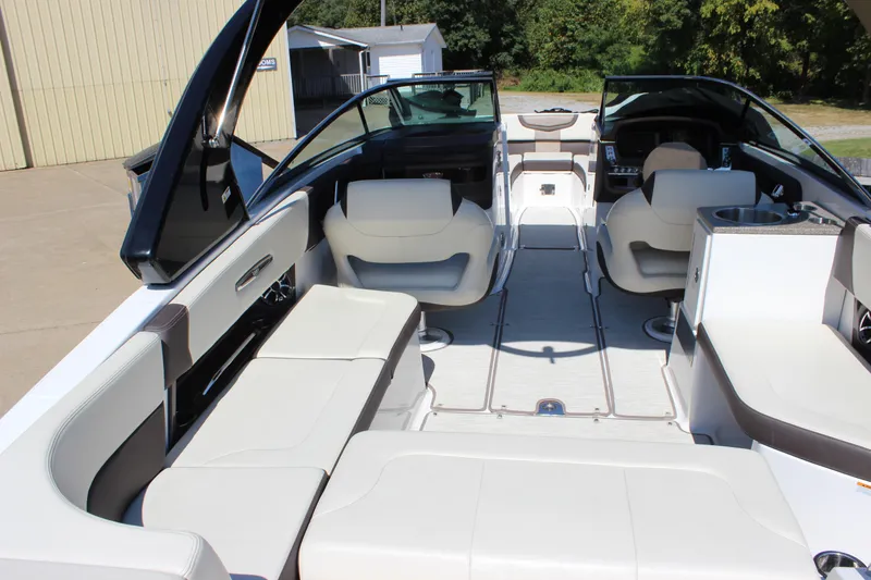 Slide: The Image of 2018 Chaparral 287 SSX boat interior with spacious seating and modern design. - 36