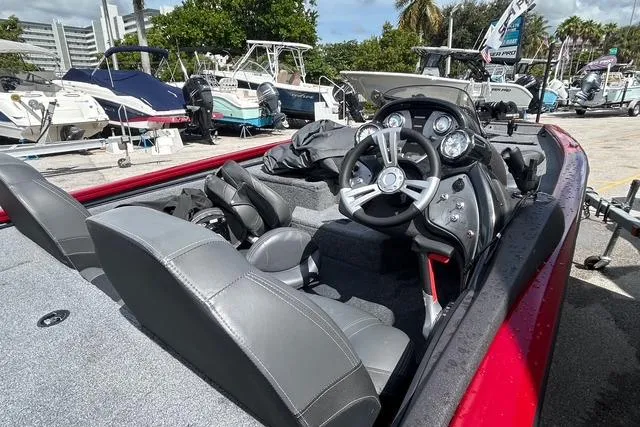 Slide: The Image of 2022 Tracker Pro Team 190 TX Tournament Edition boat with sleek interior and modern dashboard. - 3