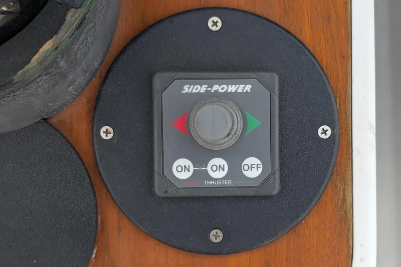 Slide: The Image of Side-Power thruster control panel on 1987 Cascade Center Cockpit boat. - 23