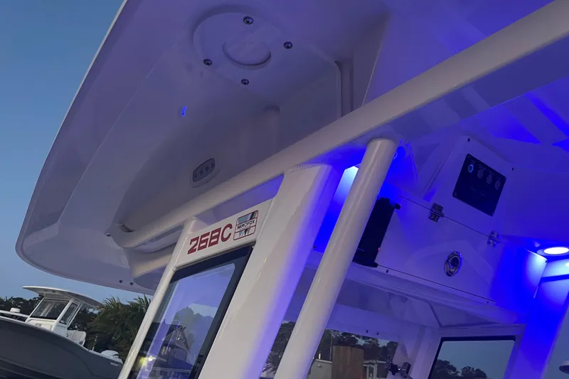 Slide: The Image of Luxurious seating area on 2026 Sea Fox 268 Commander boat, featuring modern design and comfort. - 16