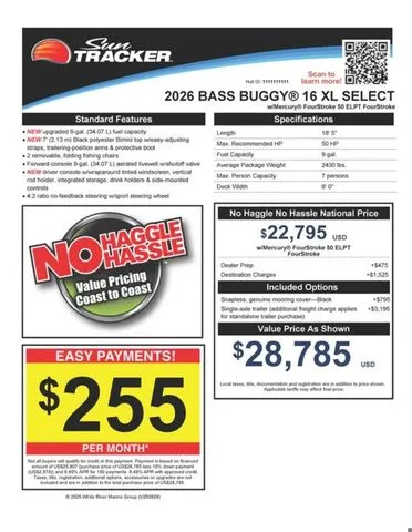 Slide: The Image of Sun Tracker Bass Buggy 16 XL Select 2026 - 14