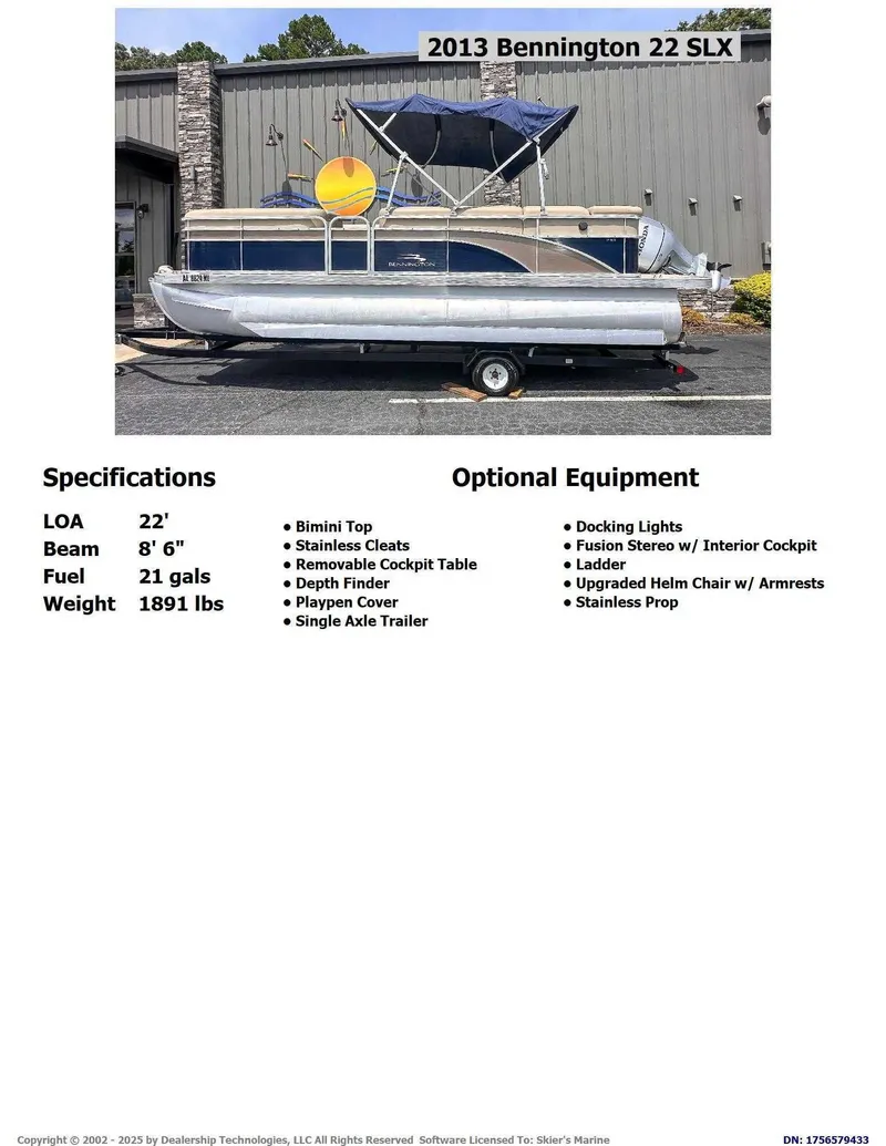 Slide: The Image of Bennington 22 SLX 2013 - 2