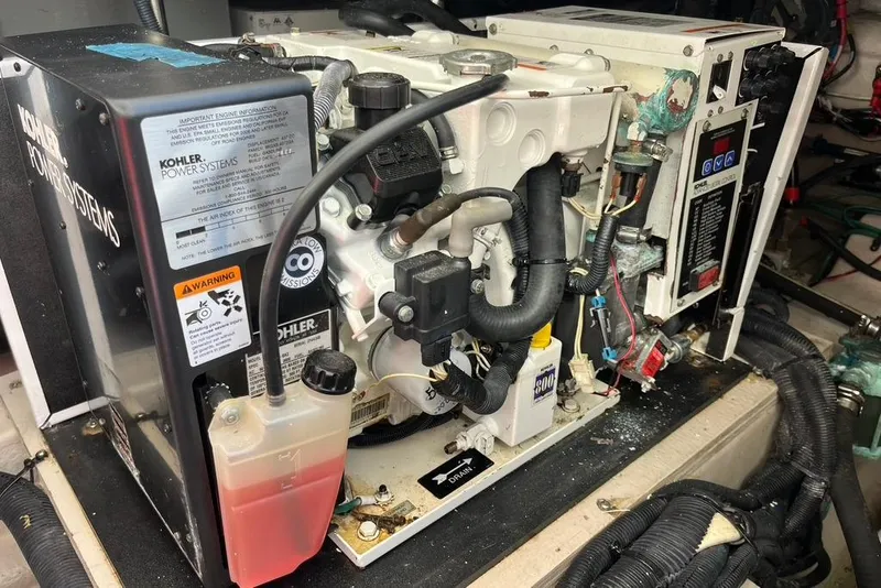 Slide: The Image of Kohler power system in 2007 Sea Ray 36 Sedan Bridge engine room. - 38