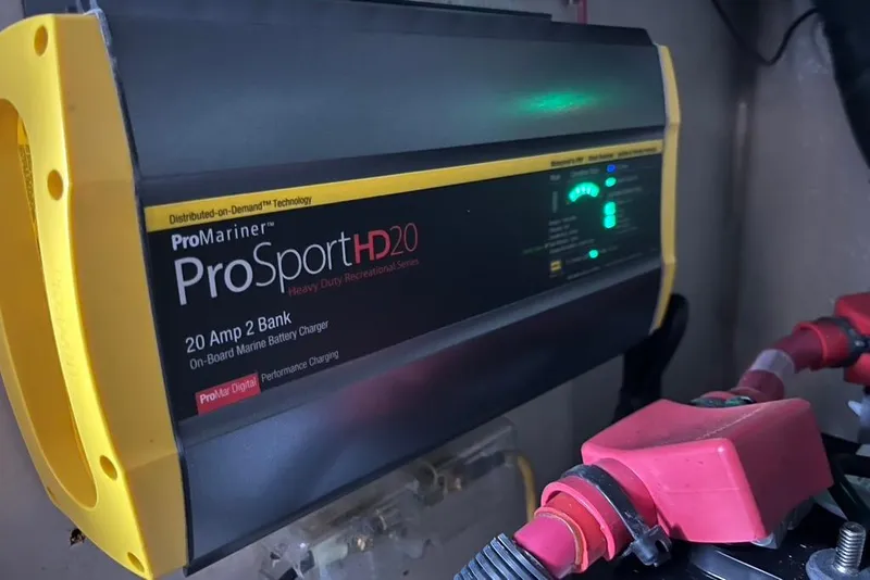 Slide: The Image of ProMariner ProSport HD20 marine battery charger on 2007 Sea Ray 36 Sedan Bridge. - 40