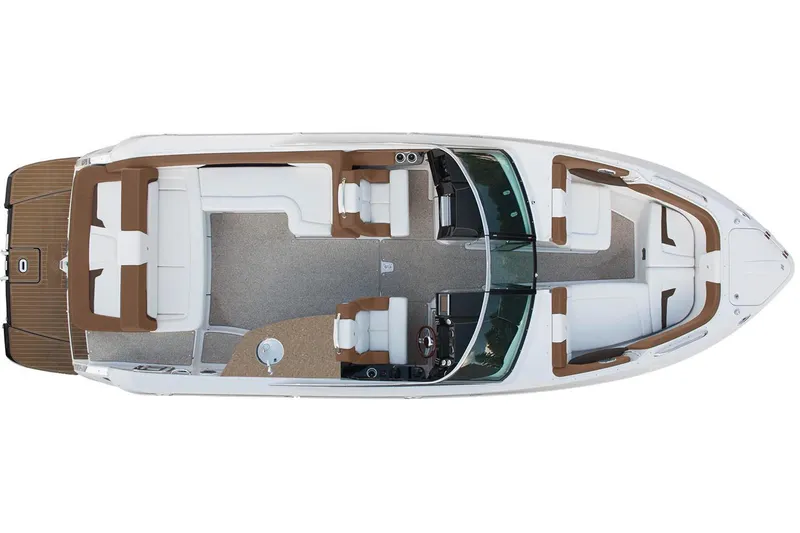 Slide: The Image of Manufacturer Provided Image: 2023 Four Winns Horizon H290 boat, top view, spacious seating, modern design. - 65