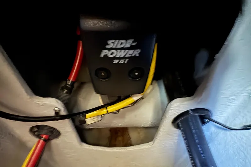 Slide: The Image of Engine compartment of 2005 Meridian 368 Motoryacht with Side-Power thruster system. - 80