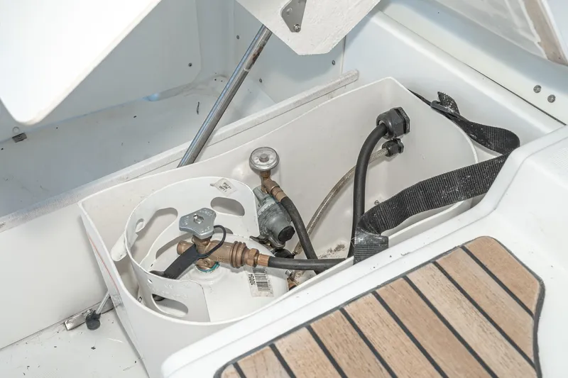 Slide: The Image of Propane tank compartment on a 2011 Beneteau Oceanis 37 sailboat. - 39