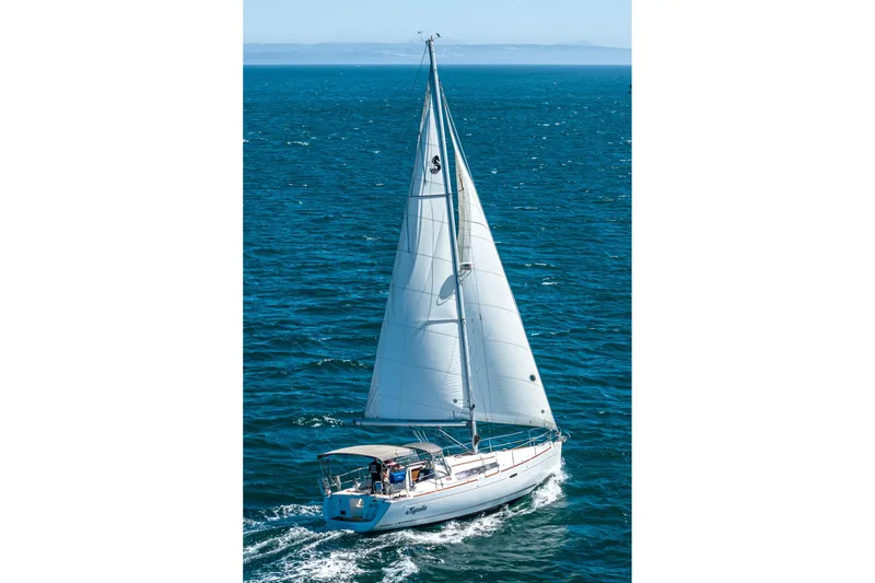 Slide: The Image of Sailing yacht Beneteau Oceanis 37, 2011 model, cruising on open sea. - 8