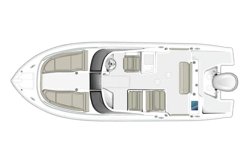 Slide: The Image of Manufacturer Provided Image: Top view of 2020 Pursuit DC 235 Dual Console boat layout. - 65