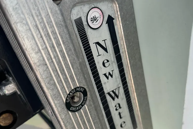 Slide: The Image of Close-up of a 2007 NewWater Ibis metal panel with grease point indicator. - 14