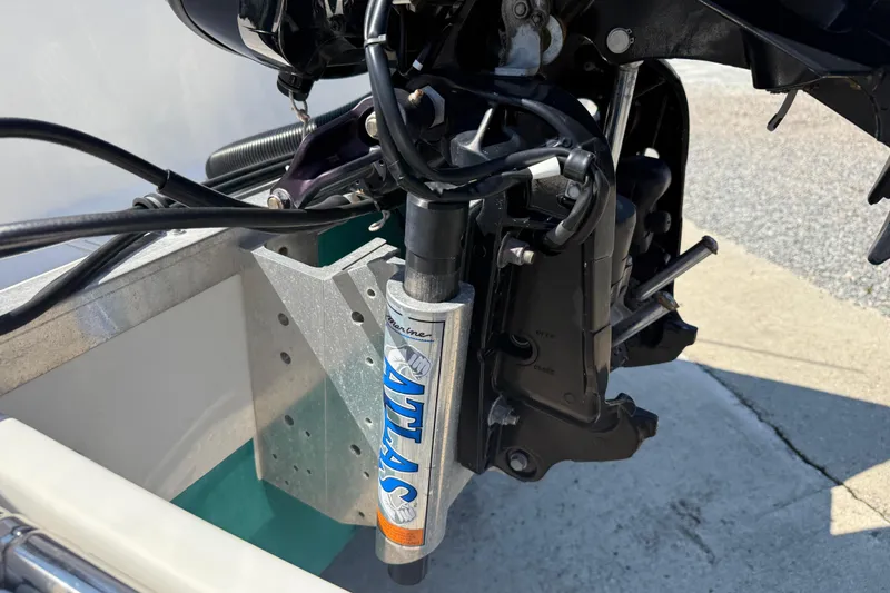 Slide: The Image of Outboard motor mount on 2023 Banks Panga 23 Center Console boat. - 17