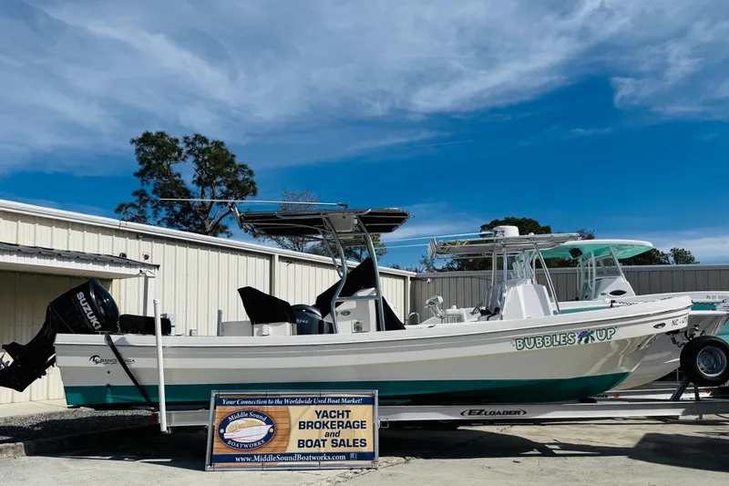 Slide: The Image of 2023 Banks Panga 26 Center Console boat displayed at yacht brokerage. - 25