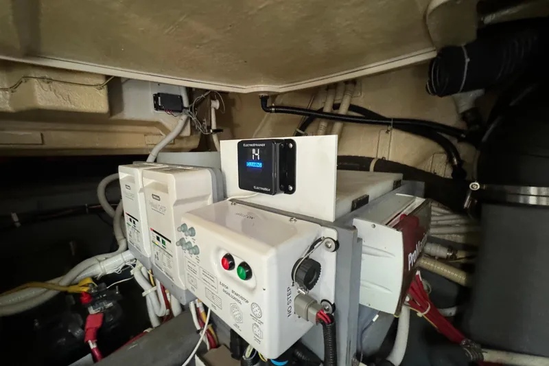 Slide: The Image of Electrical system inside a 2017 Carver C40 Command Bridge yacht. - 27