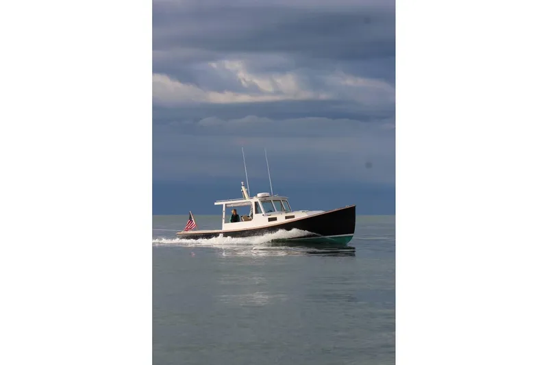 Slide: The Image of 1995 Holland Pettegrow Cruiser on calm waters under cloudy sky. - 30