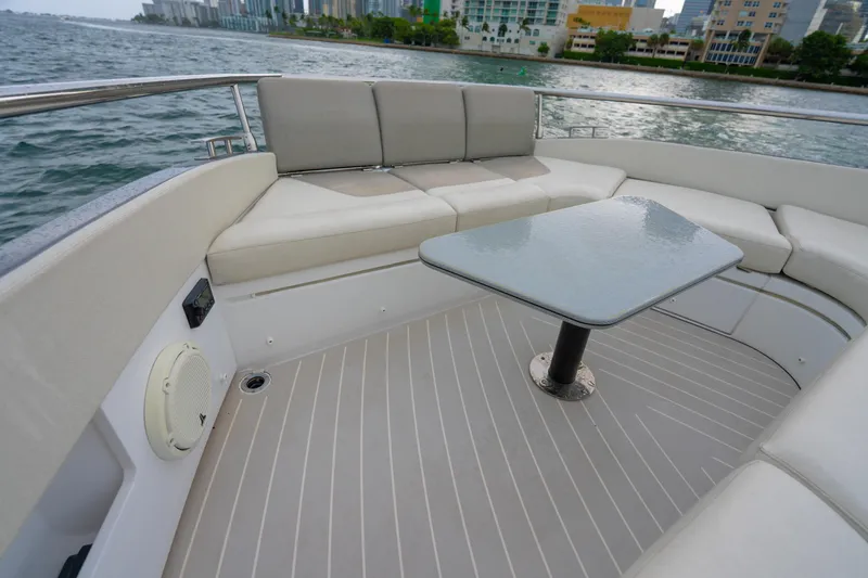 Slide: The Image of Luxurious seating area on 2021 Azimut Verve 47 yacht with waterfront view. - 25