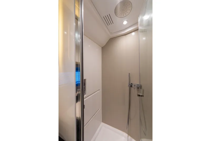Slide: The Image of Modern shower area in 2021 Azimut Verve 47 yacht, featuring sleek design and fixtures. - 40
