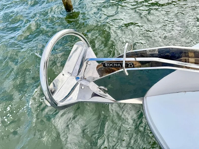 Slide: The Image of Stainless steel anchor on 2018 Princess S60 yacht in water. - 19