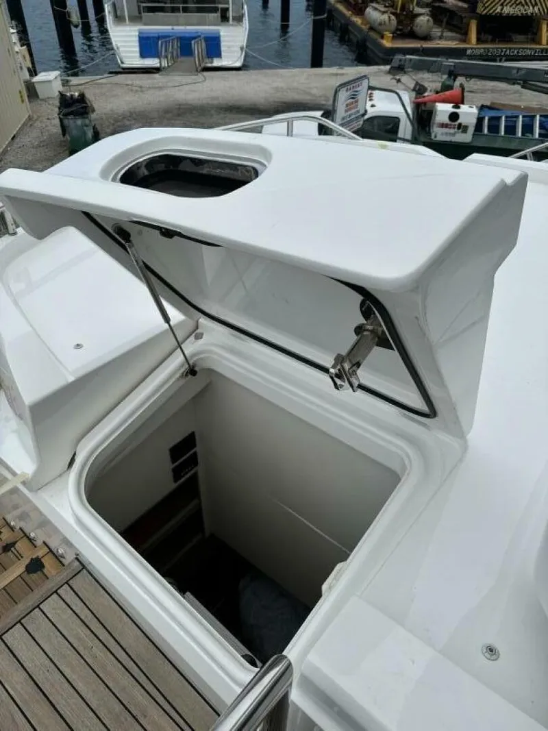 Slide: The Image of 2018 Princess S60 yacht hatch open, revealing interior access. - 61