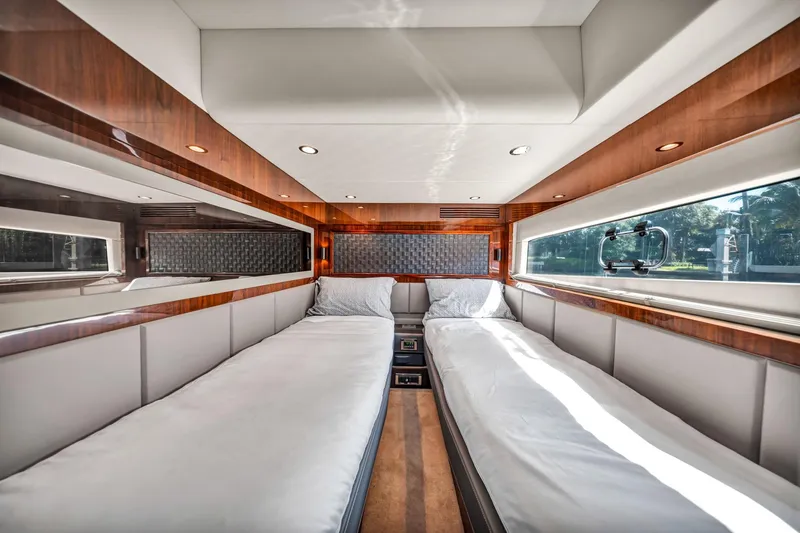 Slide: The Image of Luxurious interior cabin of 2018 Fairline Targa 53 OPEN yacht with twin beds. - 29