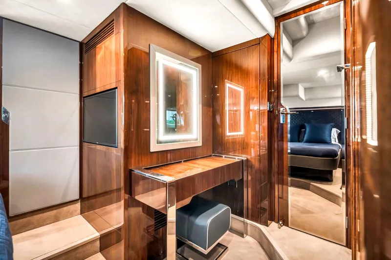 Slide: The Image of Luxurious interior of 2018 Fairline Targa 53 OPEN yacht with elegant wood finishes. - 33