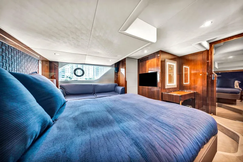 Slide: The Image of Luxurious interior of 2018 Fairline Targa 53 OPEN yacht with elegant bedroom design. - 34