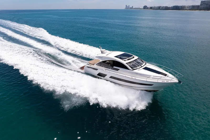 Slide: The Image of 2018 Fairline Targa 53 OPEN yacht cruising on open water. - 4