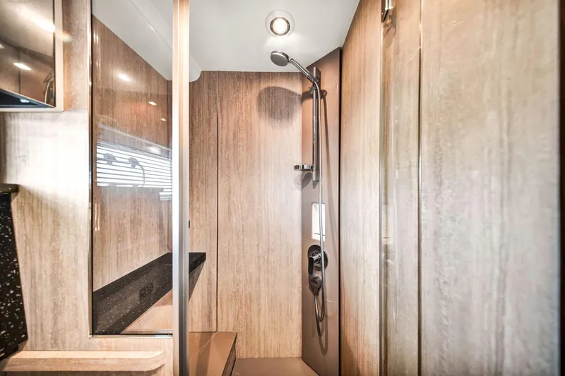 Slide: The Image of Luxurious shower in 2018 Fairline Targa 53 OPEN yacht bathroom. - 40