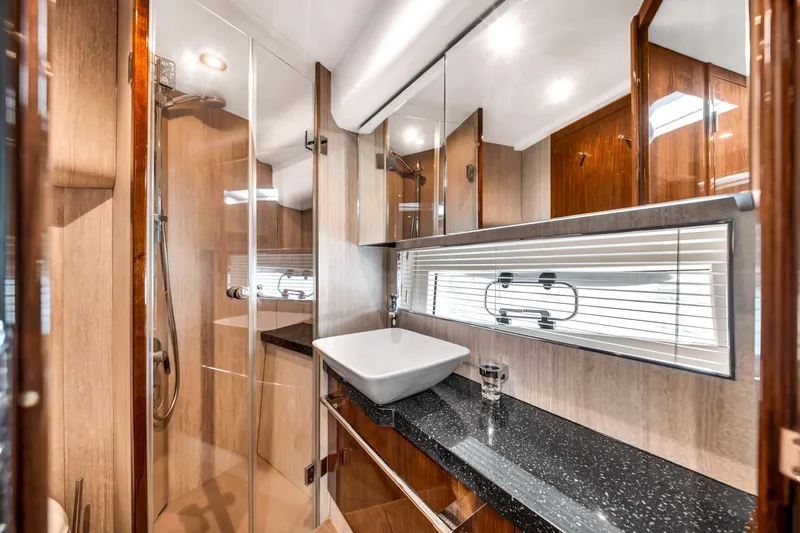 Slide: The Image of Luxurious bathroom interior of 2018 Fairline Targa 53 OPEN yacht with modern fixtures. - 46