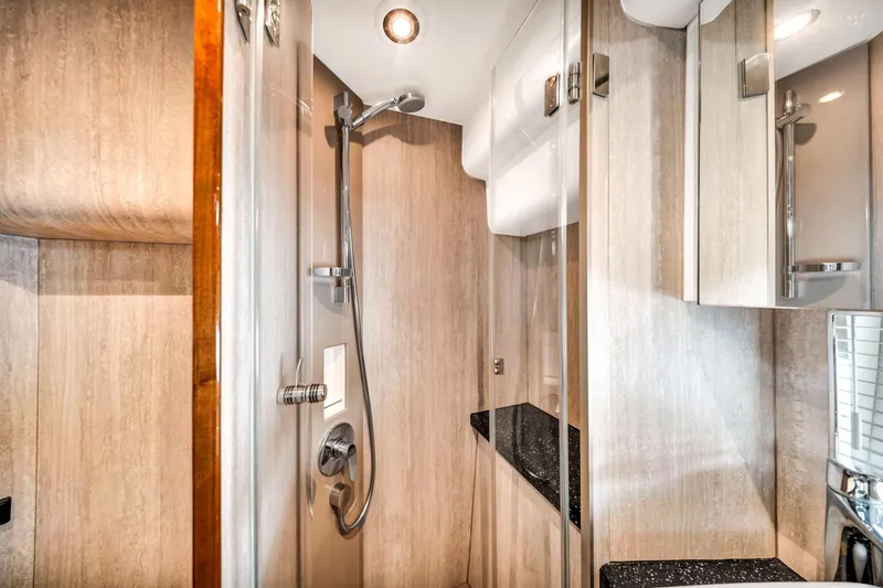 Slide: The Image of Luxurious bathroom interior of 2018 Fairline Targa 53 OPEN yacht, featuring modern shower design. - 47