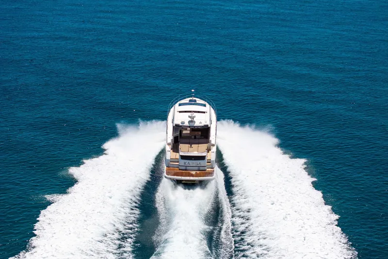 Slide: The Image of 2018 Fairline Targa 53 OPEN yacht cruising on open blue sea. - 52