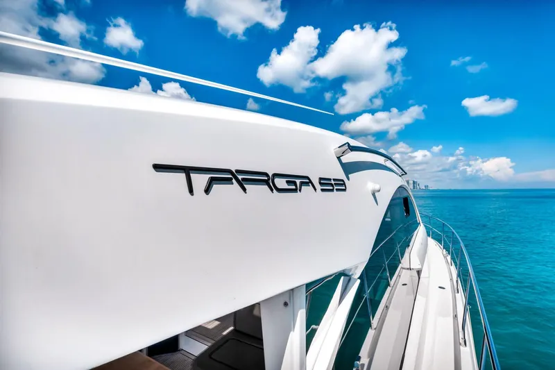 Slide: The Image of 2018 Fairline Targa 53 OPEN yacht cruising on a sunny day with blue skies. - 8