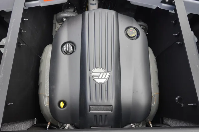 Slide: The Image of 2021 Malibu Wakesetter 22 LSV engine compartment with Monsoon engine cover. - 38