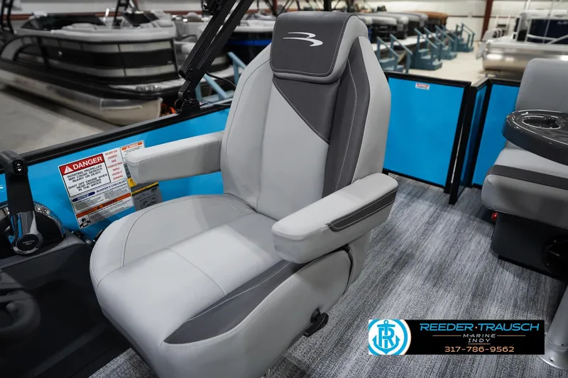 Slide: The Image of Captain's chair in 2026 Bennington 188 SL pontoon boat, featuring sleek design and comfort. - 25