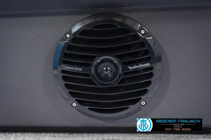 Slide: The Image of Marine-grade speaker on 2026 Bennington 188 SL boat, featuring Rockford Fosgate audio system. - 44