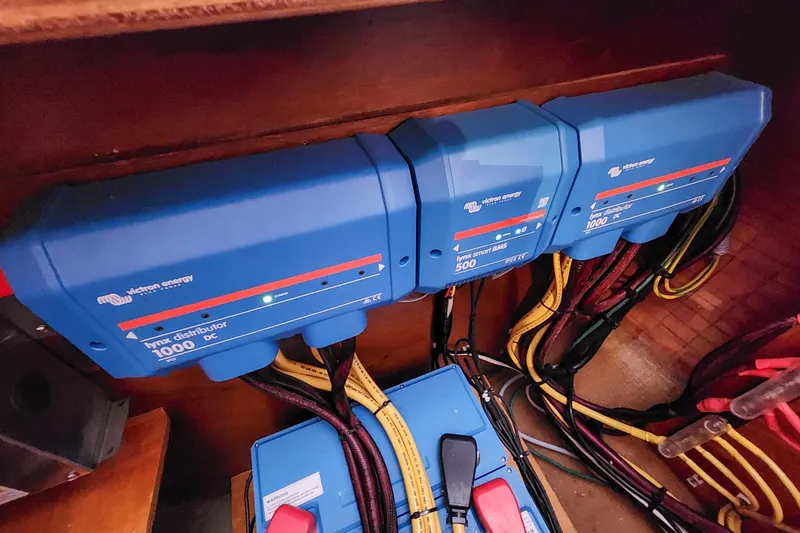 Slide: The Image of Engine compartment of a 2013 Fountaine Pajot Lipari 41 catamaran with Volvo Penta D1-30 engine. - 56