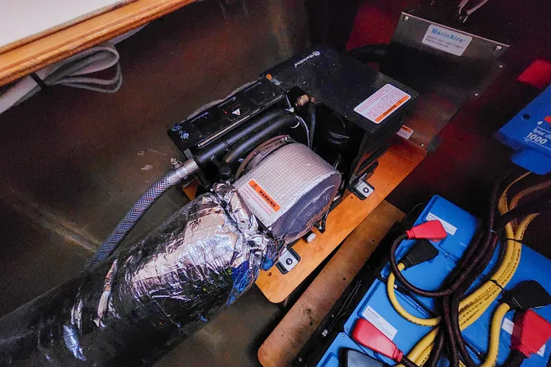 Slide: The Image of Yellow diesel container and rusty chains in a Fountaine Pajot Lipari 41, 2013 model. - 57