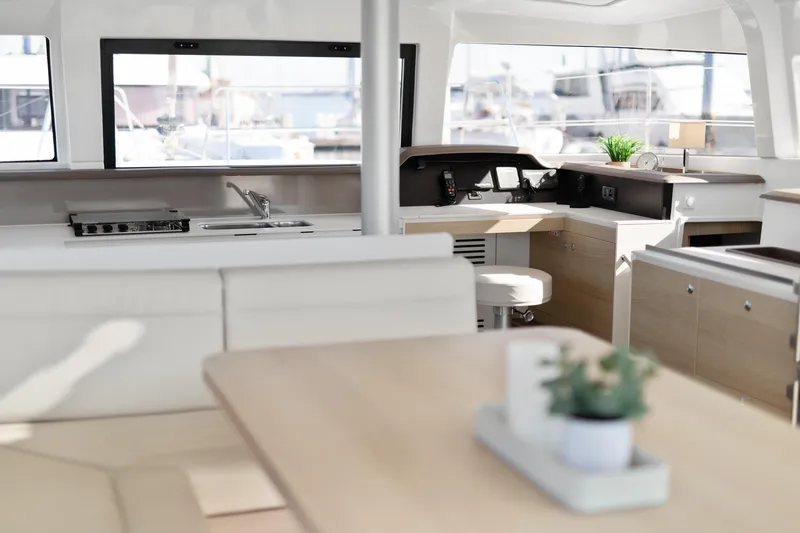 Slide: The Image of Modern interior of 2018 Bali 4.0 yacht with kitchen and navigation area. - 14