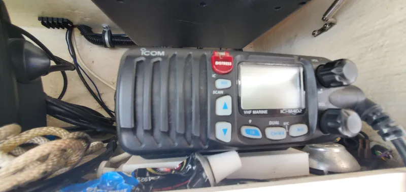 Slide: The Image of Control panel of a 1996 Fountain 31 Tournament Edition boat with various gauges and indicators. - 19