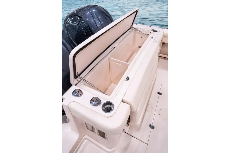 Slide: The Image of Manufacturer Provided Image: 2020 Grady-White Express 330 boat with open storage compartment. - 14
