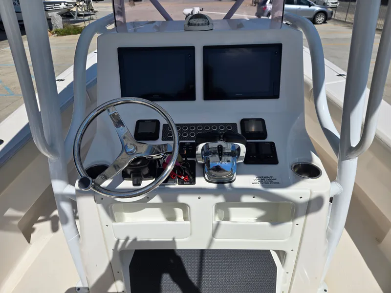 Slide: The Image of 2021 Blue Wave 2800 Makaira boat with spacious seating and modern design. - 10