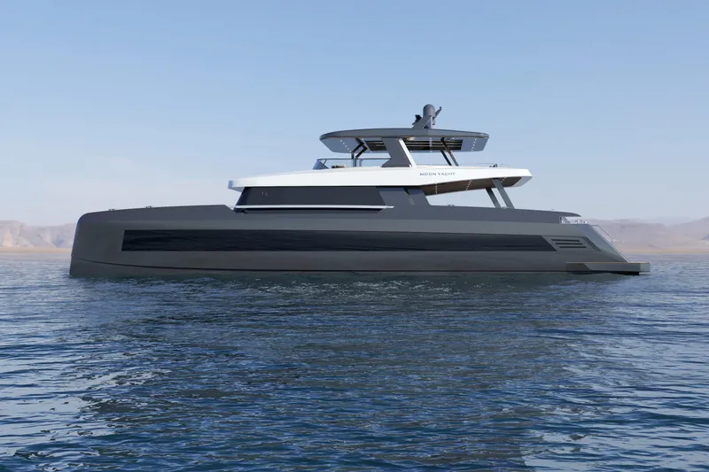 Slide: The Image of Futuristic Moon 9ty yacht sailing on calm waters, 2027 model. - 7