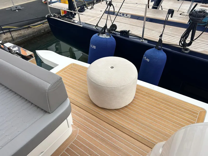 Slide: The Image of Luxurious interior of 2025 Pearl 63 yacht with ocean view and modern kitchen. - 22