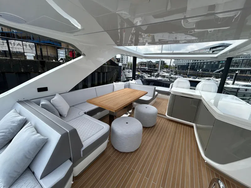 Slide: The Image of Control panel of 2025 Pearl 63 yacht, featuring advanced navigation and system controls. - 26