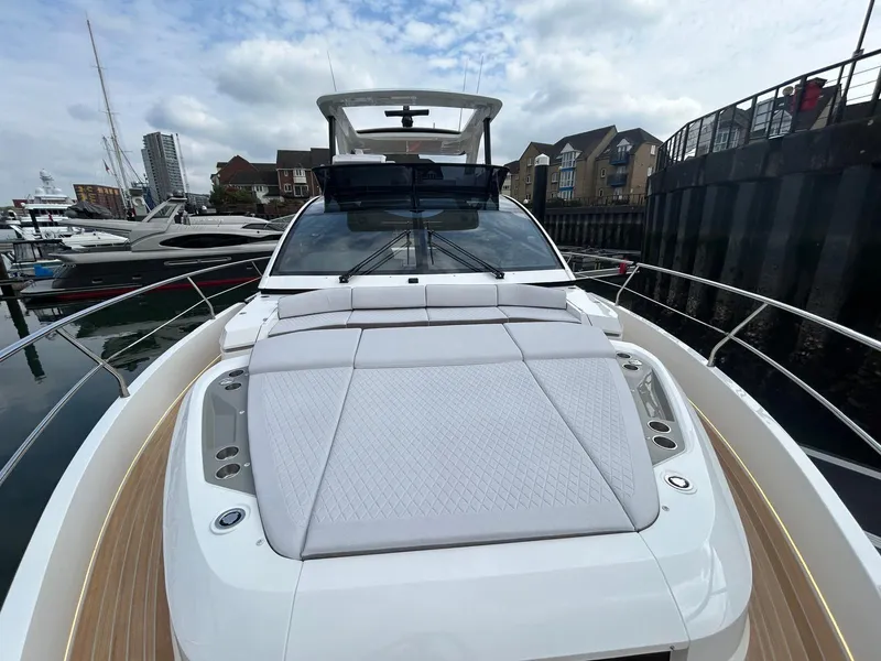 Slide: The Image of Luxurious interior of 2025 Pearl 63 yacht with modern design and elegant furnishings. - 34