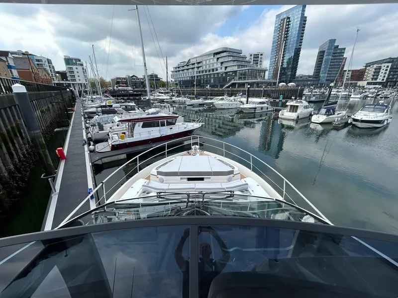 Slide: The Image of Luxurious bathroom interior on 2025 Pearl 63 yacht with ocean view and modern amenities. - 36