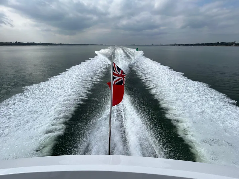 Slide: The Image of Luxurious interior of 2025 Pearl 63 yacht, featuring modern design and elegant furnishings. - 38