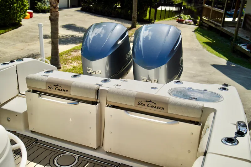 Slide: The Image of 2019 Carolina Skiff Sea Chaser 27 HFC with twin Yamaha 250 engines. - 19